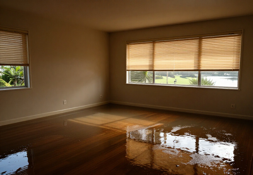 Water-damaged office in Penshurst before cleanup